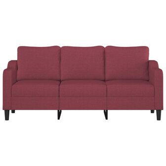 Driezitsbank 180 cm stof wijnrood 3