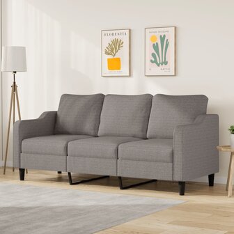 Driezitsbank 180 cm stof taupe 1