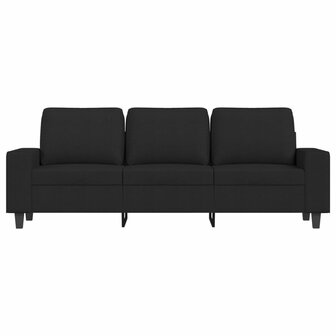 Driezitsbank 180 cm stof zwart 3