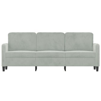 Driezitsbank 180 cm fluweel lichtgrijs 3