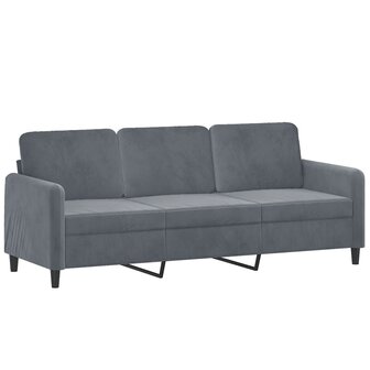 Driezitsbank 180 cm fluweel donkergrijs 2