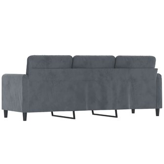 Driezitsbank 180 cm fluweel donkergrijs 5