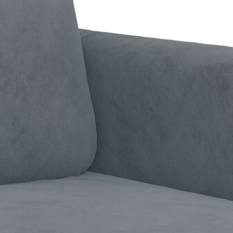 Driezitsbank 180 cm fluweel donkergrijs 6