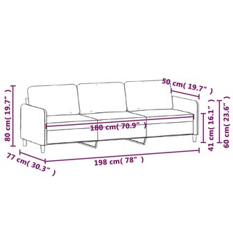 Driezitsbank 180 cm fluweel donkergrijs 8