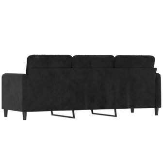 Driezitsbank 180 cm fluweel zwart 5