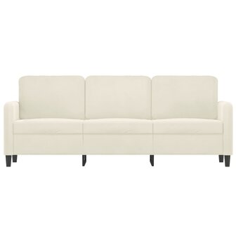 Driezitsbank 180 cm fluweel cr&egrave;mekleurig 3