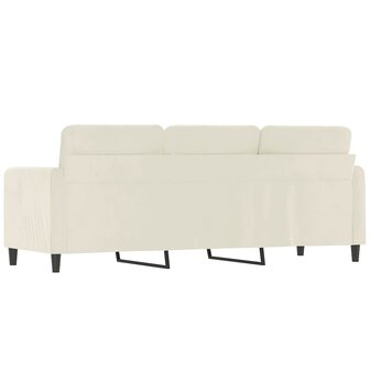Driezitsbank 180 cm fluweel cr&egrave;mekleurig 5