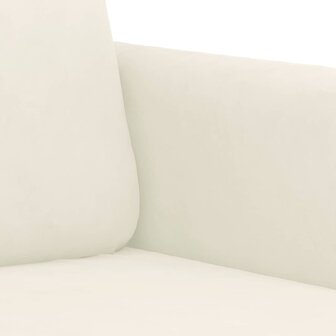 Driezitsbank 180 cm fluweel cr&egrave;mekleurig 6