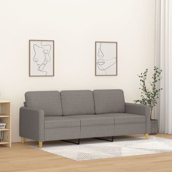 Driezitsbank 180 cm stof taupe 1