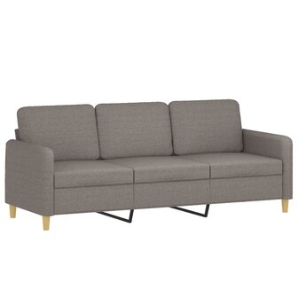 Driezitsbank 180 cm stof taupe 2