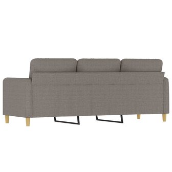 Driezitsbank 180 cm stof taupe 5