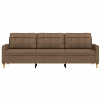 Driezitsbank 210 cm stof bruin 4