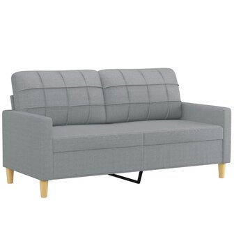 2-delige Loungeset met kussens stof lichtgrijs 4