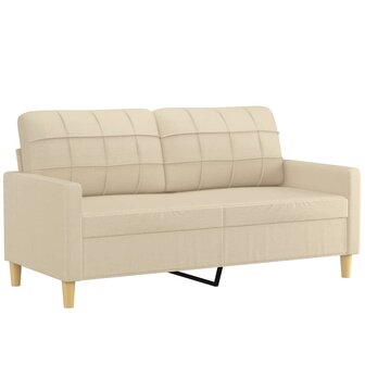 2-delige Loungeset met kussens stof cr&egrave;mekleurig 4