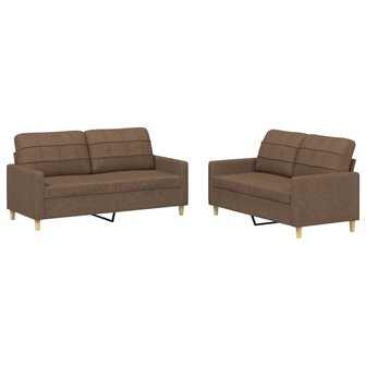 2-delige Loungeset met kussens stof bruin 2
