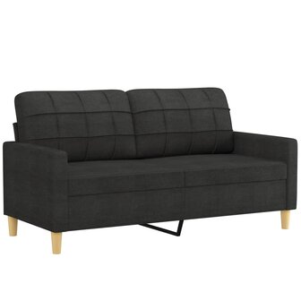 2-delige loungeset met kussens stof zwart 4