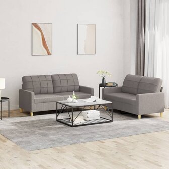 2-delige Loungeset met kussens stof taupe 1