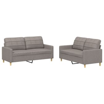 2-delige Loungeset met kussens stof taupe 2