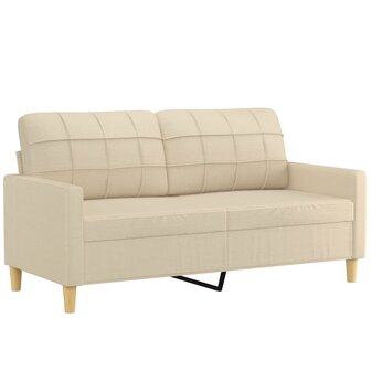 2-delige Loungeset met kussens stof cr&egrave;mekleurig 4