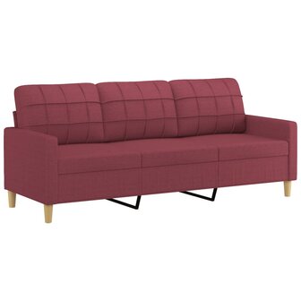 2-delige Loungeset met kussens stof wijnrood 4