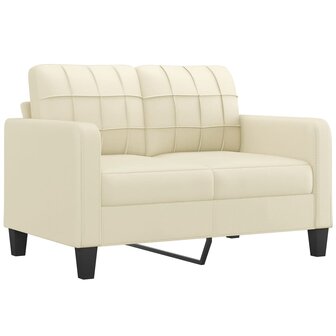 2-delige Loungeset met kussens kunstleer cr&egrave;me 3