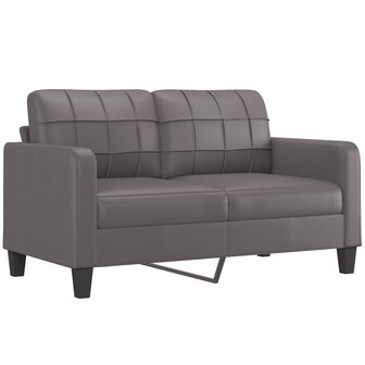 2-delige Loungeset met kussens kunstleer grijs 4