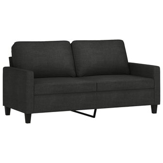 2-delige loungeset met kussens stof zwart 3