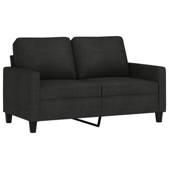 2-delige loungeset met kussens stof zwart 4