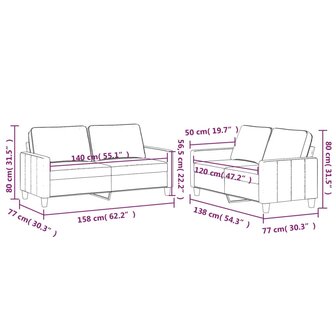 2-delige Loungeset met kussens fluweel donkergrijs 6