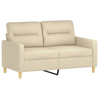2-delige Loungeset met kussens stof cr&egrave;mekleurig 3