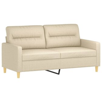 2-delige Loungeset met kussens stof cr&egrave;mekleurig 4