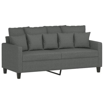 2-delige Loungeset met kussens stof donkergrijs 4