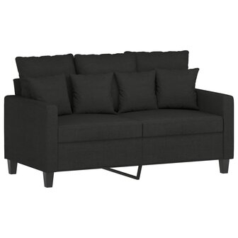 2-delige loungeset met kussens stof zwart 3