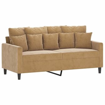 2-delige Loungeset met kussens fluweel bruin 4