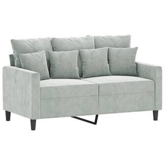 2-delige Loungeset met kussens fluweel lichtgrijs 3