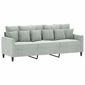 2-delige Loungeset met kussens fluweel lichtgrijs 4