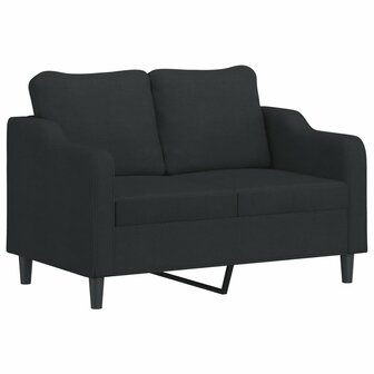2-delige loungeset met kussens stof zwart 3
