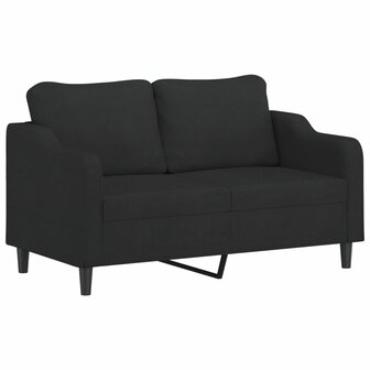 2-delige loungeset met kussens stof zwart 4