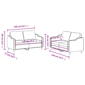 2-delige Loungeset met kussens stof wijnrood 6