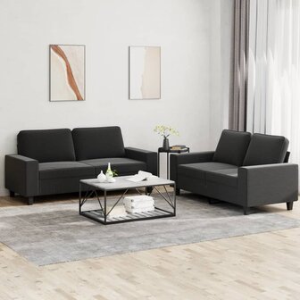 2-delige Loungeset stof zwart 1