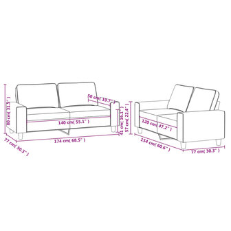 2-delige Loungeset stof zwart 7