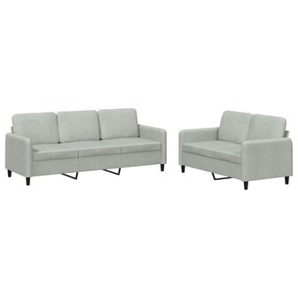 2-delige Loungeset fluweel lichtgrijs 2