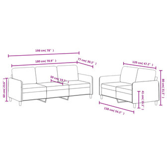 2-delige Loungeset fluweel lichtgrijs 7