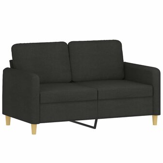 2-delige loungeset met kussens stof zwart 3