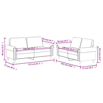 2-delige Loungeset met kussens kunstleer zwart 7