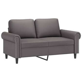 2-delige Loungeset met kussens kunstleer grijs 3