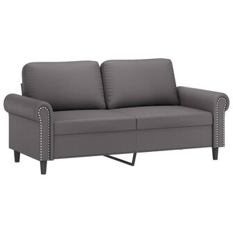 2-delige Loungeset met kussens kunstleer grijs 4