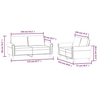 2-delige Loungeset met kussens fluweel geel 7