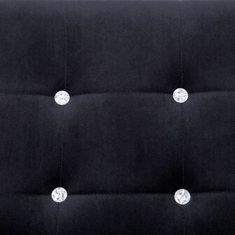 Tweezitsbank met armleuningen chroom en fluweel zwart 7