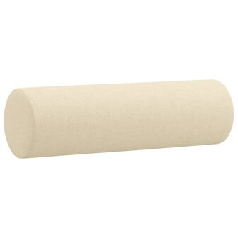 Tweezitsbank met sierkussens 120 cm stof cr&egrave;mekleurig 6